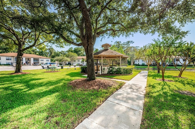 view of community with a lawn