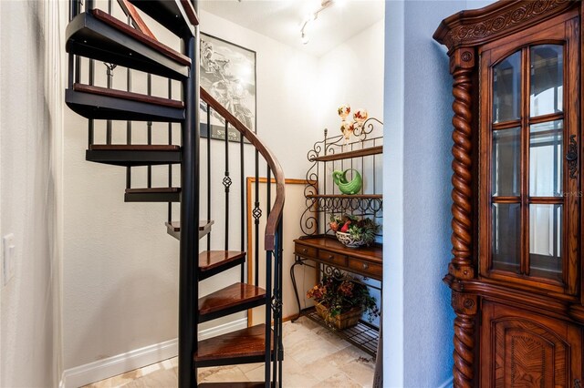 foyer entrance with rail lighting