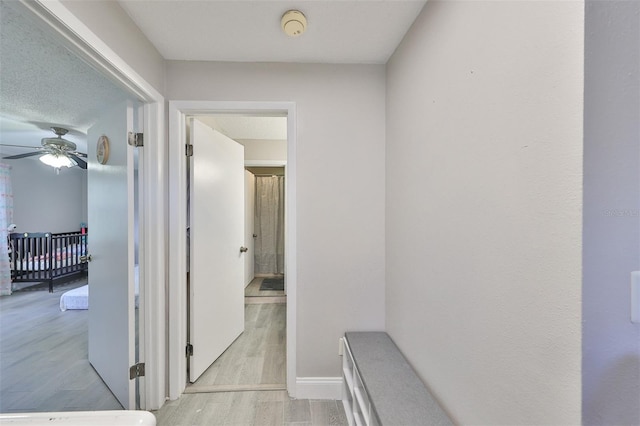 hallway with light wood-type flooring