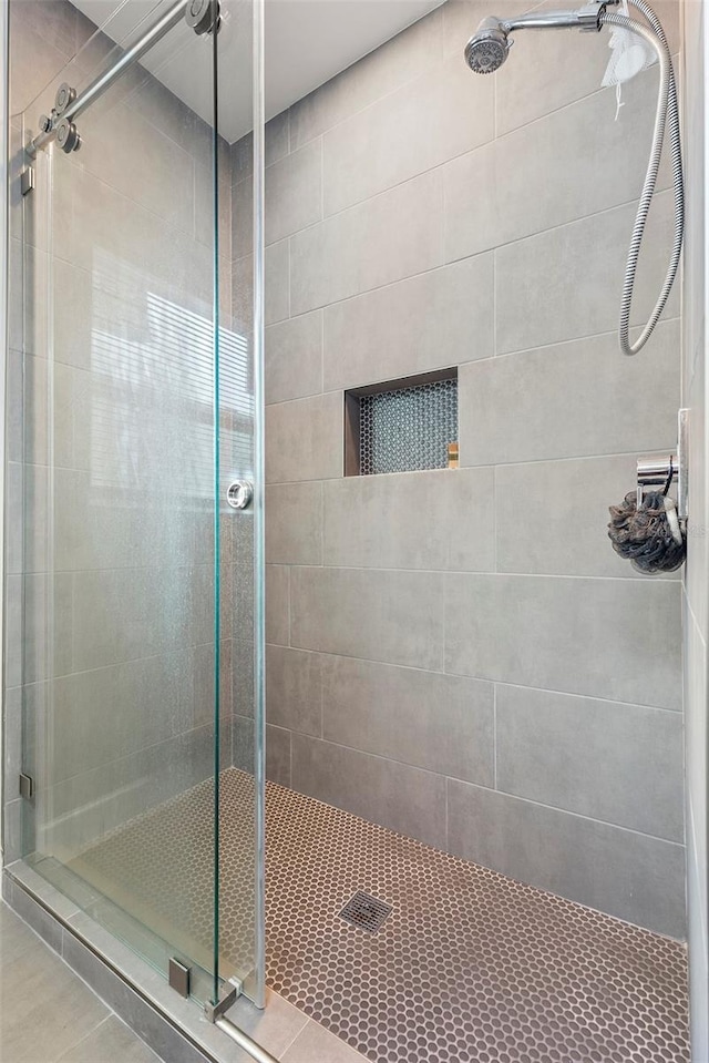 bathroom featuring walk in shower