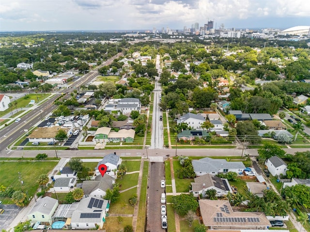 drone / aerial view with a residential view