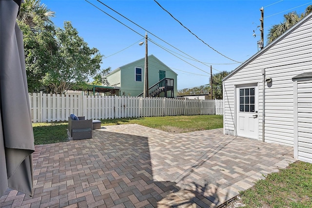 view of patio / terrace with fence