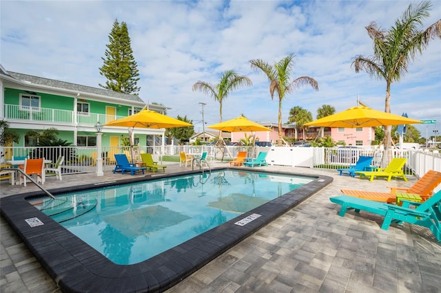 view of pool with a patio