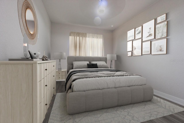 bedroom featuring wood-type flooring