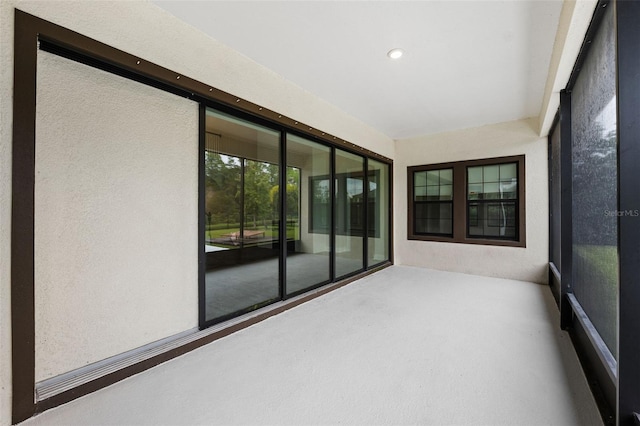 view of unfurnished sunroom