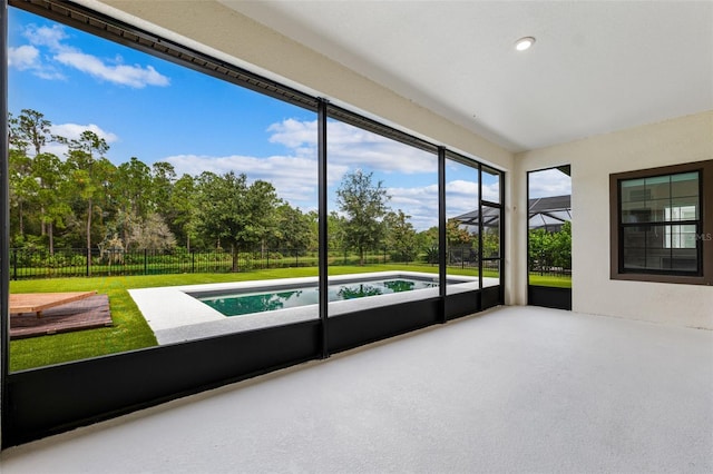 view of unfurnished sunroom