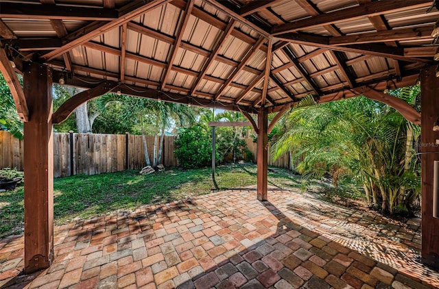 view of patio with a gazebo