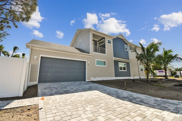 view of front of home with a garage