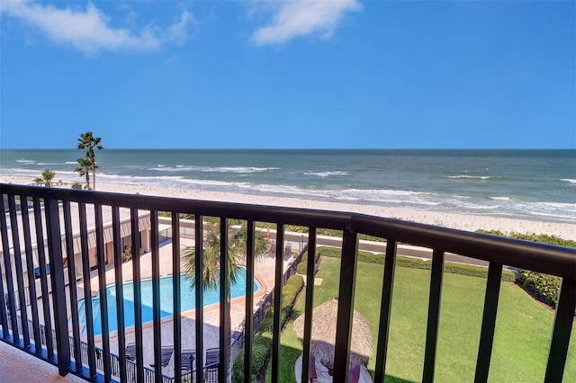 water view featuring a beach view