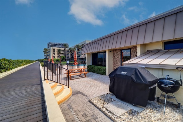 view of patio / terrace featuring grilling area