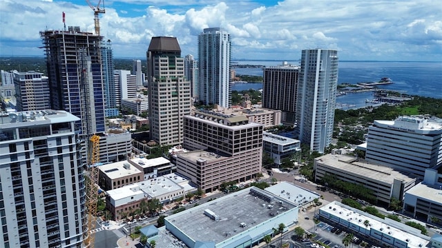 city view with a water view