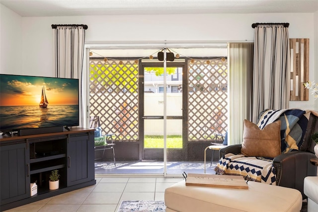 view of tiled living room