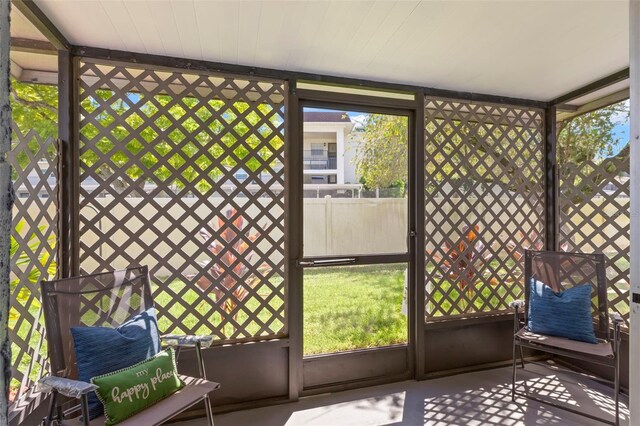 view of unfurnished sunroom