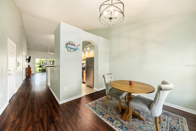 dining area with hardwood / wood-style flooring