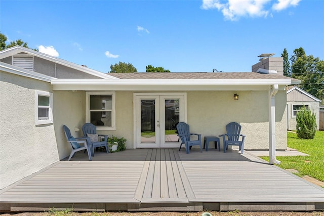 deck featuring french doors