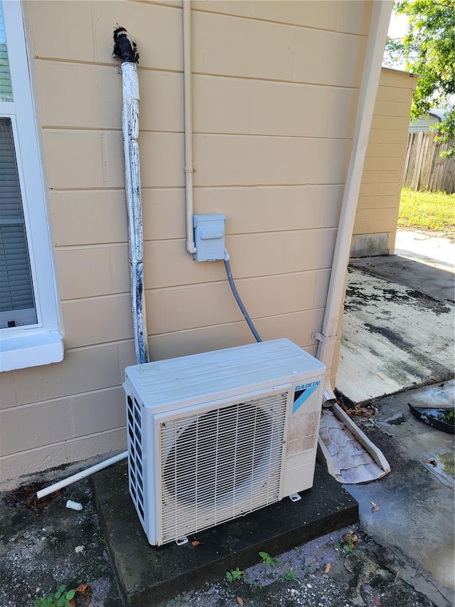 details with ac unit and fence