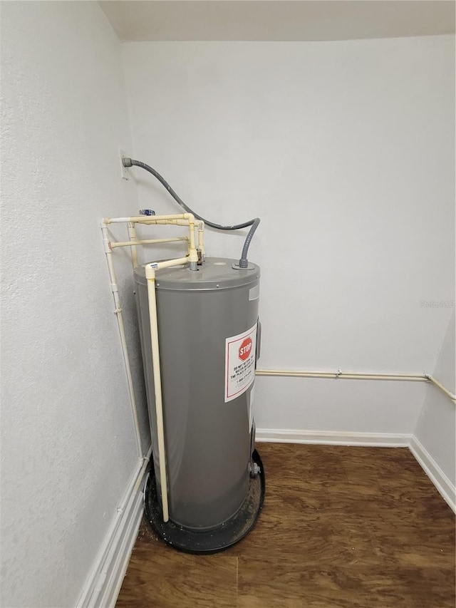 utility room with water heater