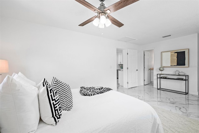 bedroom with ceiling fan