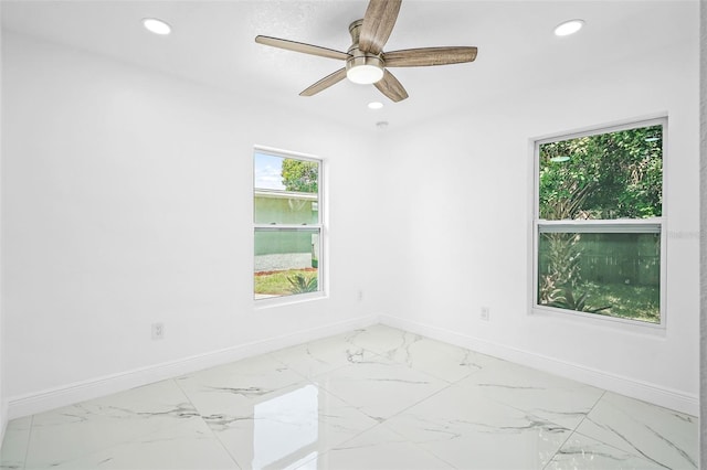 empty room with ceiling fan