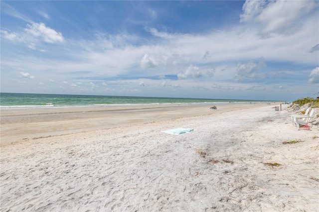 property view of water featuring a view of the beach