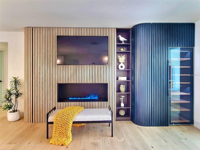 living room with hardwood / wood-style floors