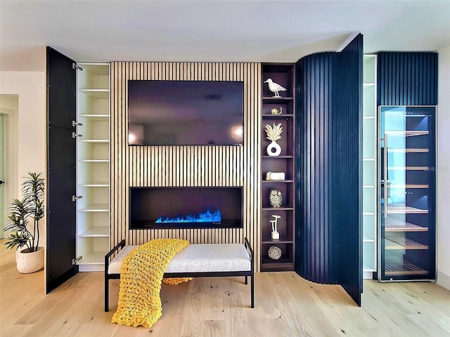 living room with light hardwood / wood-style floors