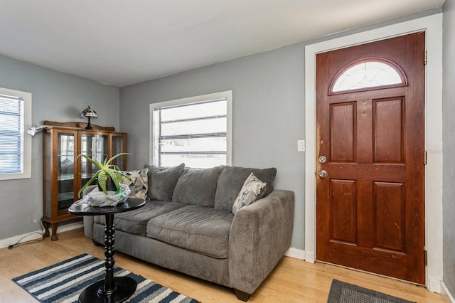 foyer entrance featuring light hardwood / wood-style floors