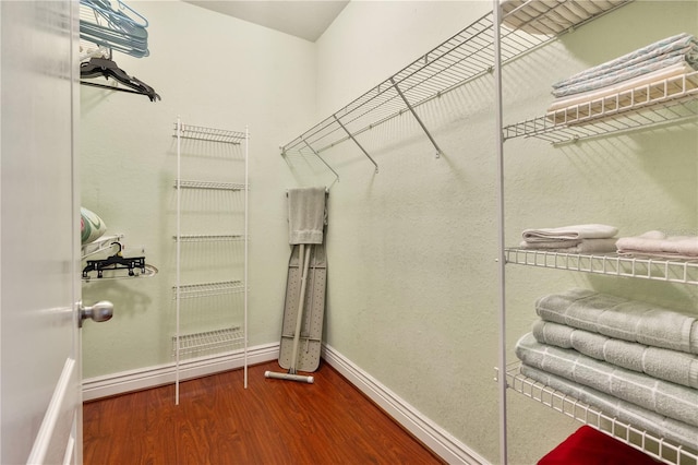 spacious closet featuring wood-type flooring