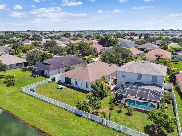 aerial view with a residential view