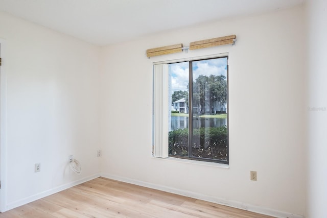 empty room featuring light wood-type flooring