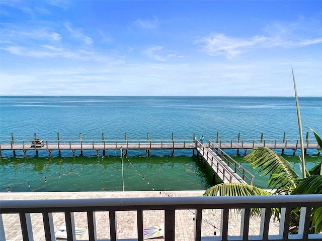 view of water feature featuring a boat dock