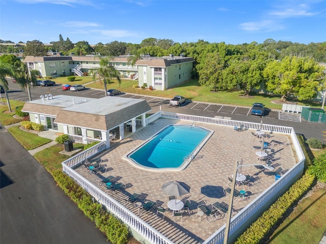 view of pool featuring a patio area