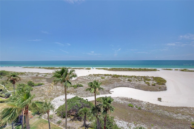 water view featuring a beach view