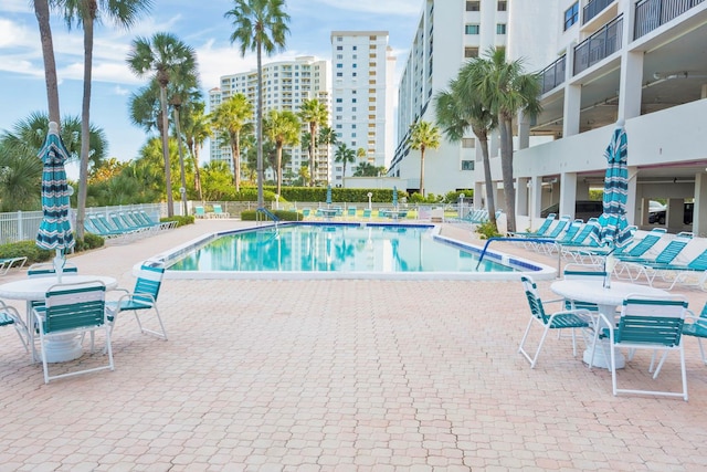 view of pool with a patio area