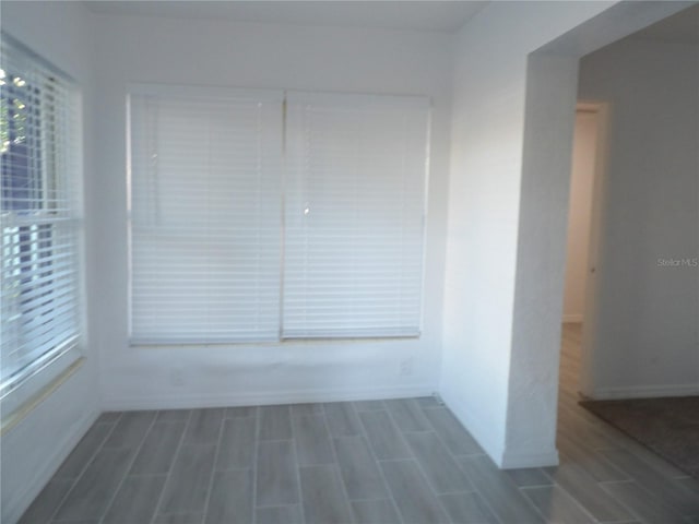 spare room featuring wood-type flooring