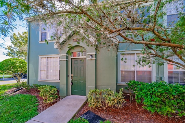 view of front of home with stucco siding