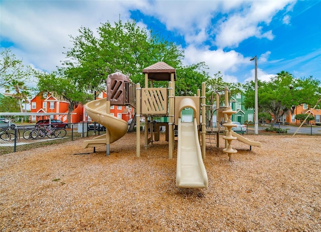 communal playground with fence