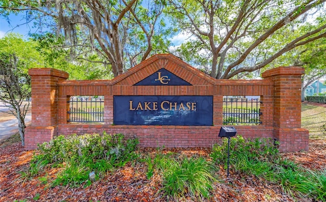 view of community sign