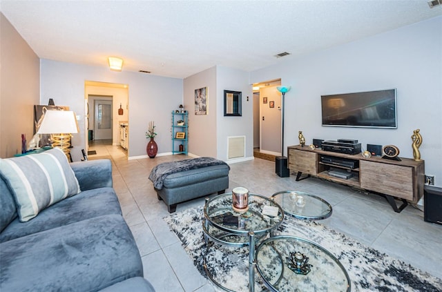 view of tiled living room