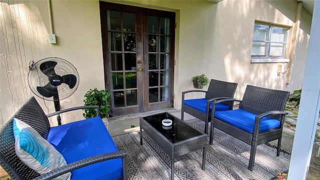 view of patio / terrace featuring french doors