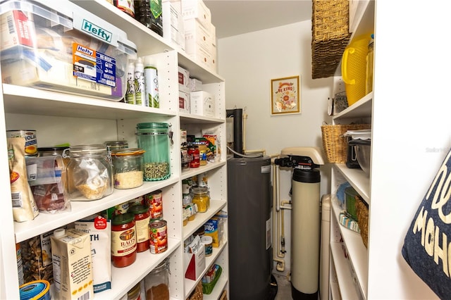 pantry featuring electric water heater