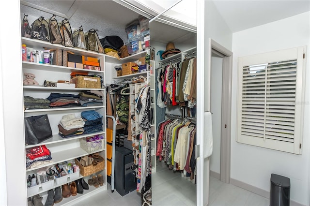 view of walk in closet