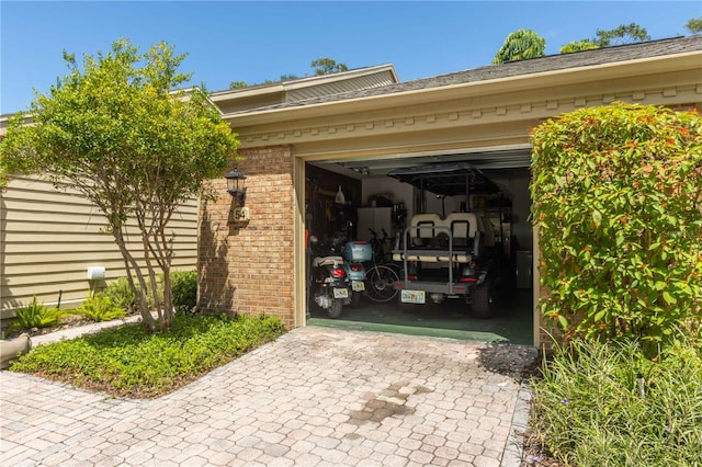 view of garage