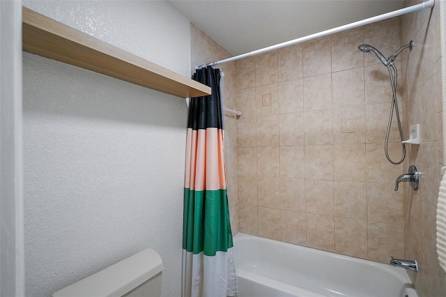200 Country Club Dr Unit 1004, Largo, FL 33771 - bathroom with toilet, shower / bath combo with shower curtain, and a textured wall