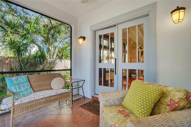 exterior space with french doors