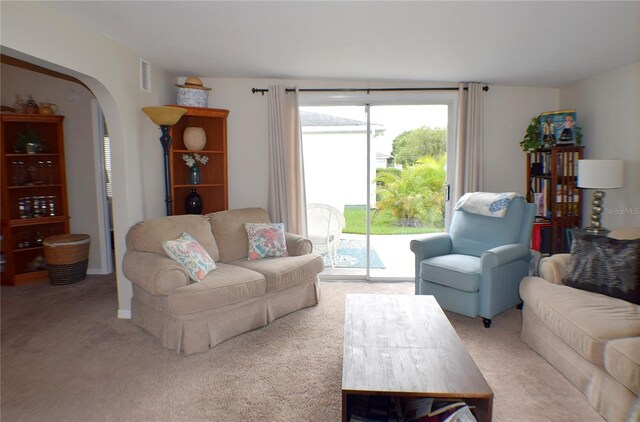 view of carpeted living room