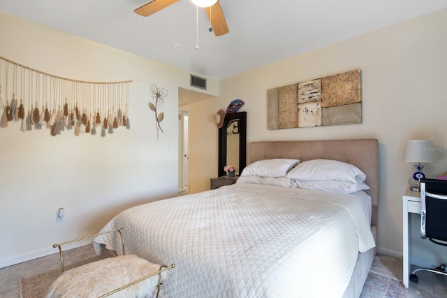 bedroom with ceiling fan