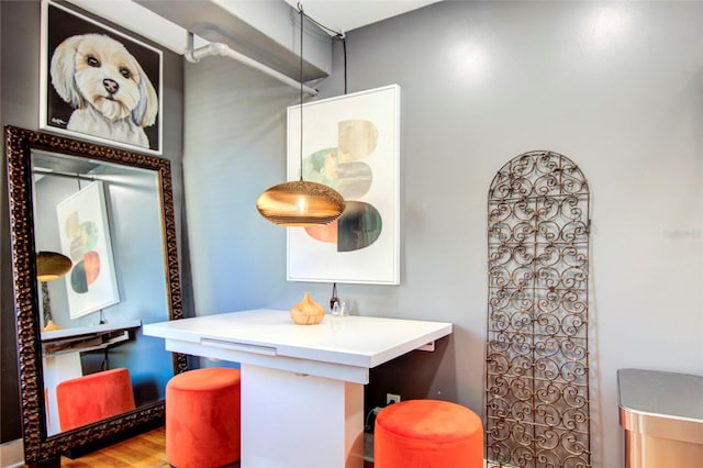 bathroom featuring hardwood / wood-style flooring