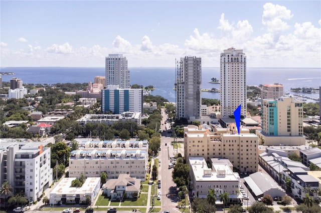 property's view of city with a water view