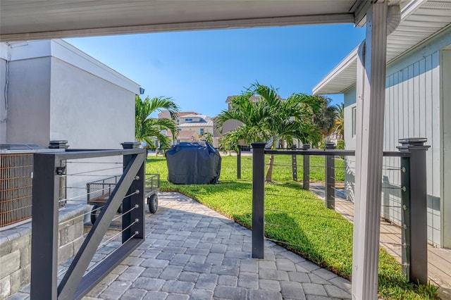 view of patio / terrace featuring a grill